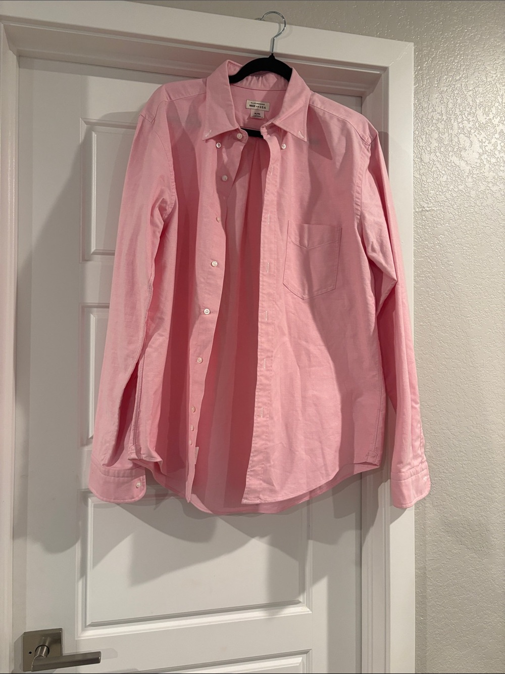 Club Monaco Light Pink Oxford Button-Down Shirt, Made in the USA 2010 edition